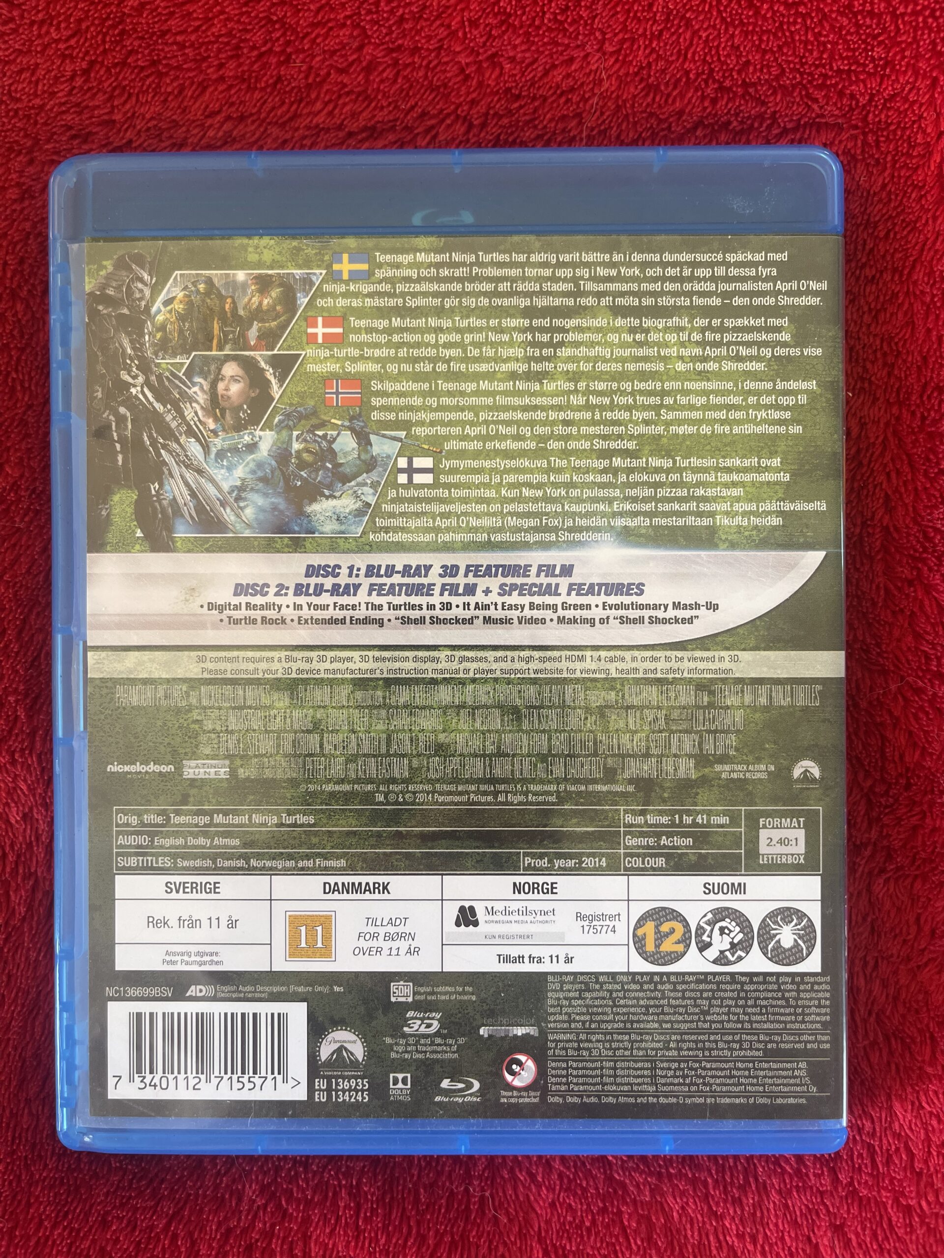 Teenage Mutant Ninja Turtles (2014) – Action / Äventyr / Sci-Fi – Blu-ray 3D + Blu-ray - Bild 2