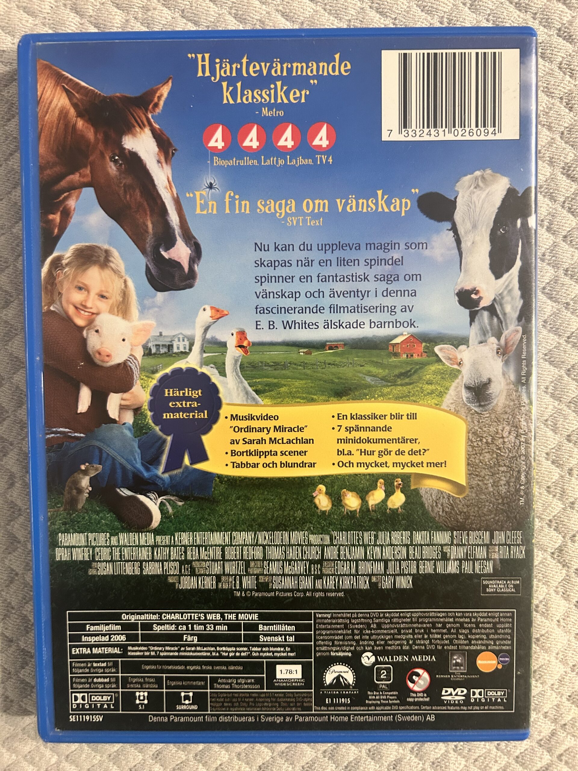 Min vän Charlotte Familjefilm Äventyr DVD 2006 Region 2 PAL - Bild 2