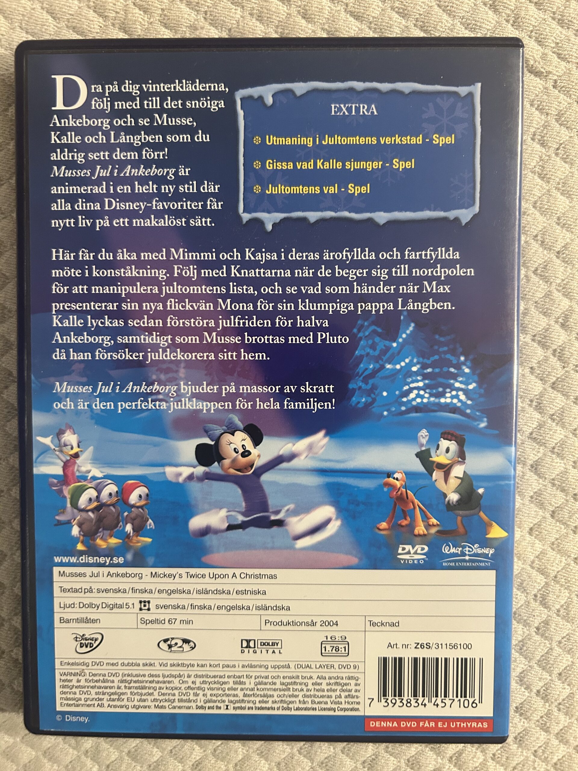 Musses Jul i Ankeborg – Animerad / Familj / Julfilm – DVD – 2004 – Region 2 (PAL) - Bild 2
