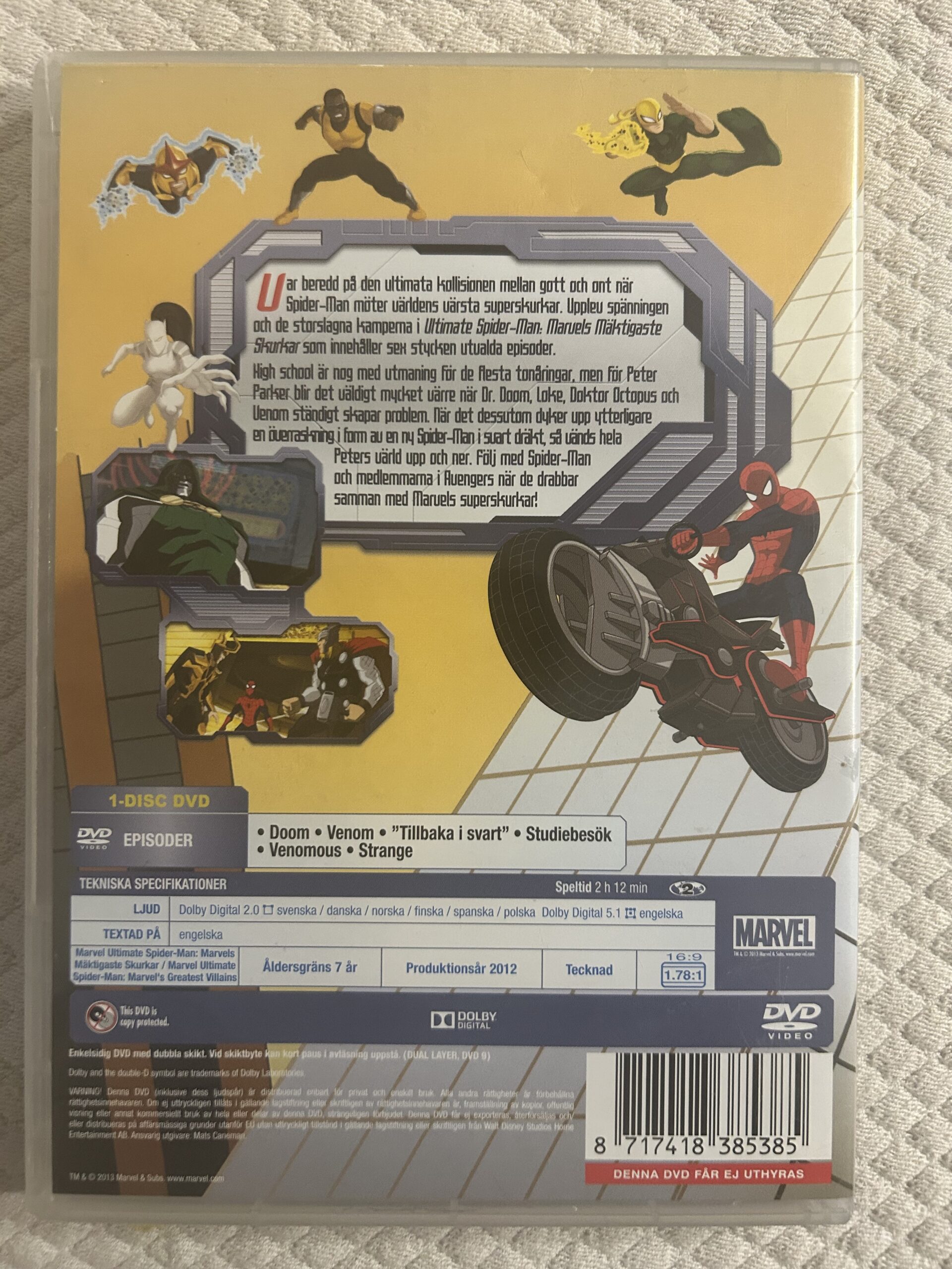 Ultimate Spider-Man: Marvels Mäktigaste Skurkar – Animerad / Action / Äventyr – DVD – 2012 – Region 2 (PAL) - Bild 2