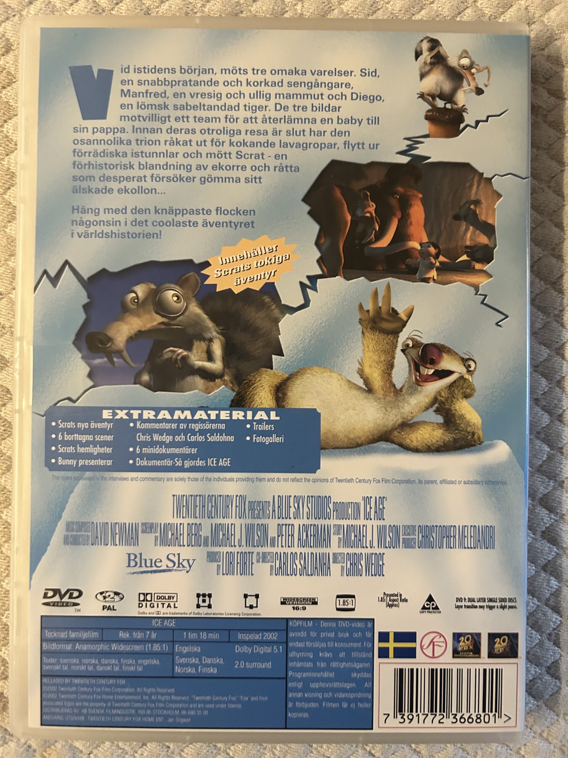 Ice Age – Animerad / Äventyr / Komedi / Familj – DVD – 2002 – Region 2 (PAL) - Bild 2