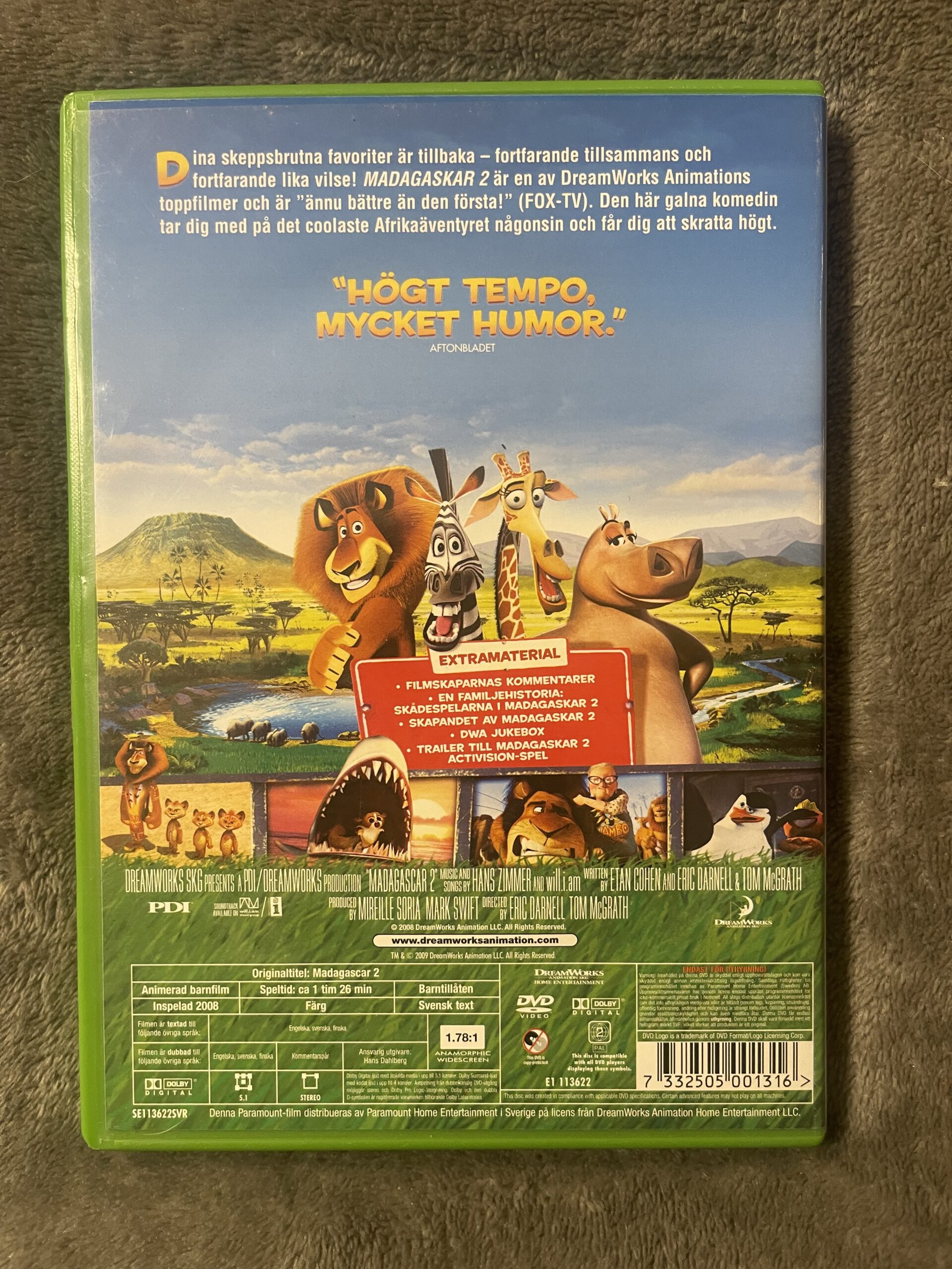 Madagaskar 2 – Animerad Komedi/Äventyr/Familj – DVD – 2008 – Svensk utgåva (Region 2) - Bild 2