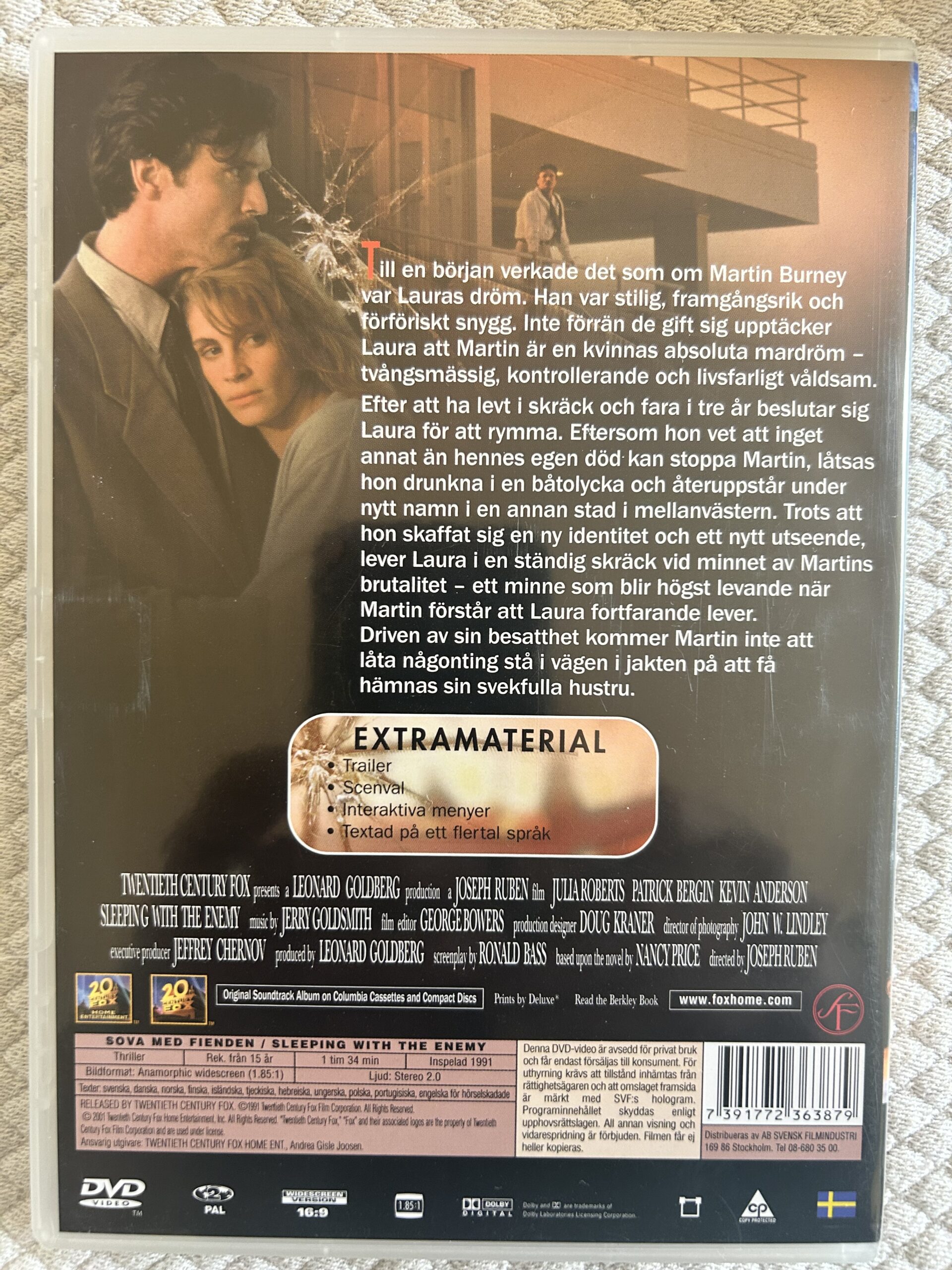 Sova Med Fienden – Thriller / Drama – DVD – 1991 – Region 2 PAL - Bild 2