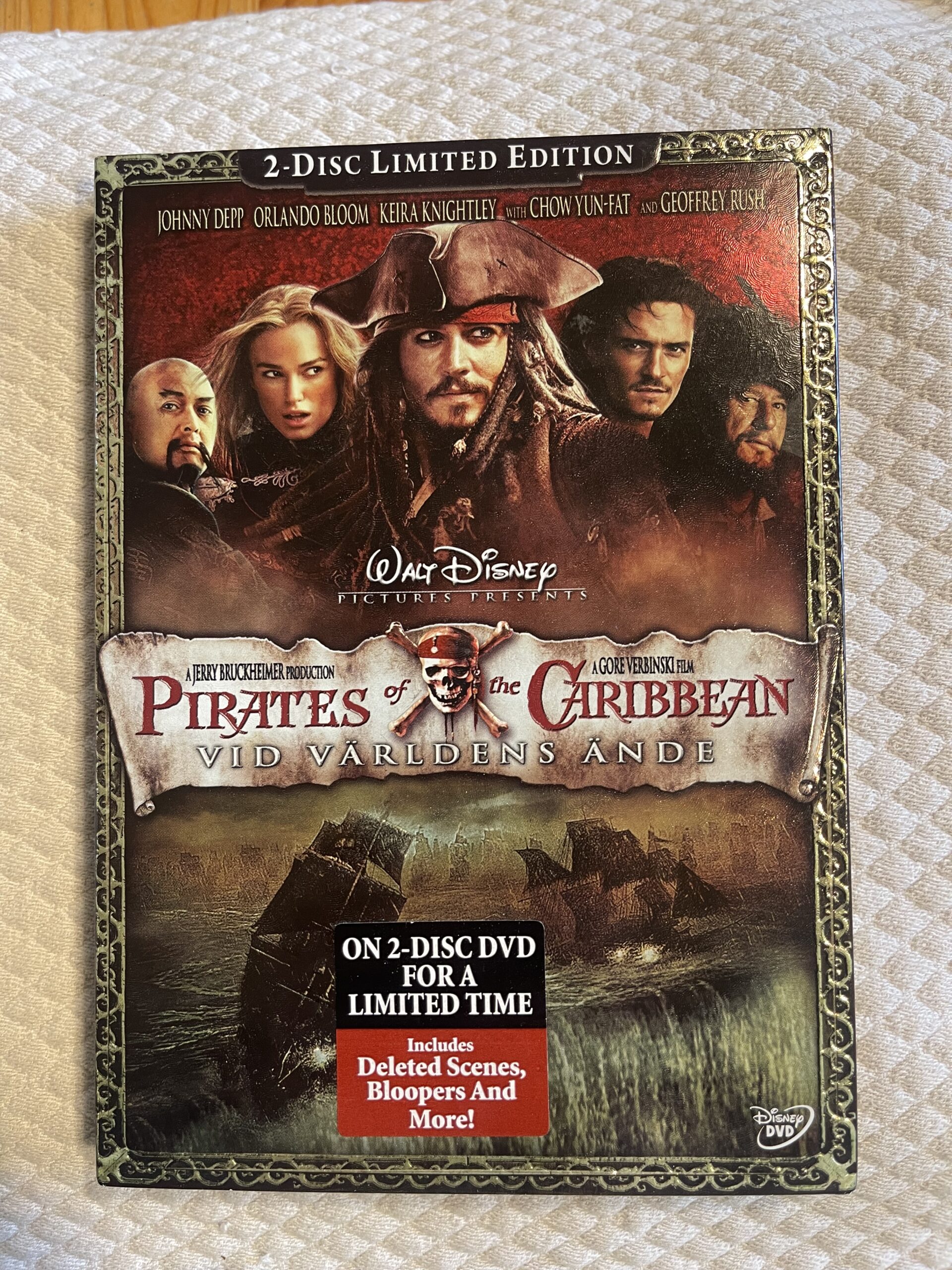 Pirates of the Caribbean: Vid Världens Ände (2007) Äventyr/Fantasy DVD Region 2 PAL 2-Disc Limited Edition