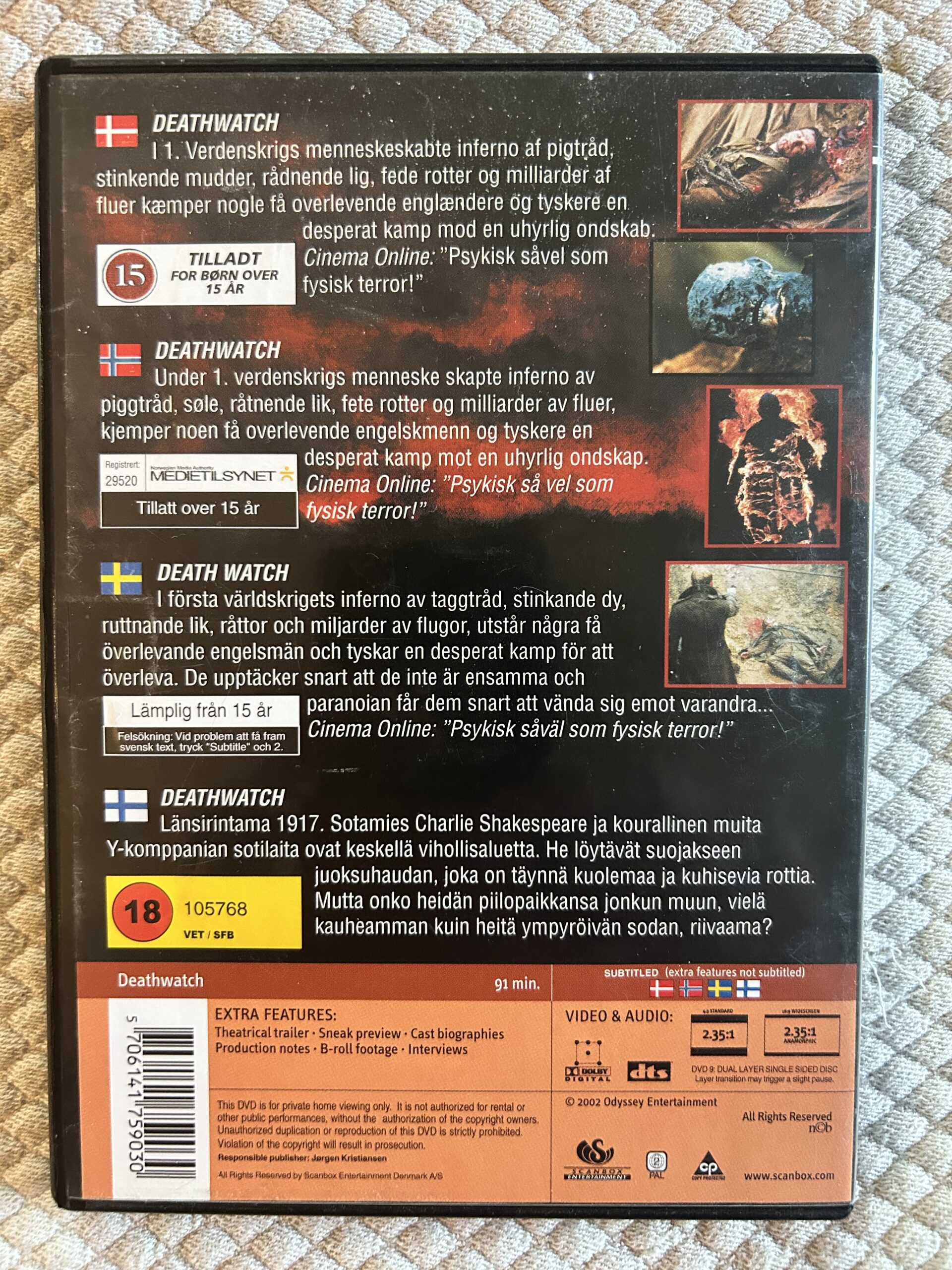 Deathwatch (2002) Krigsfilm / Skräck / Thriller DVD Region 2 PAL - Bild 2