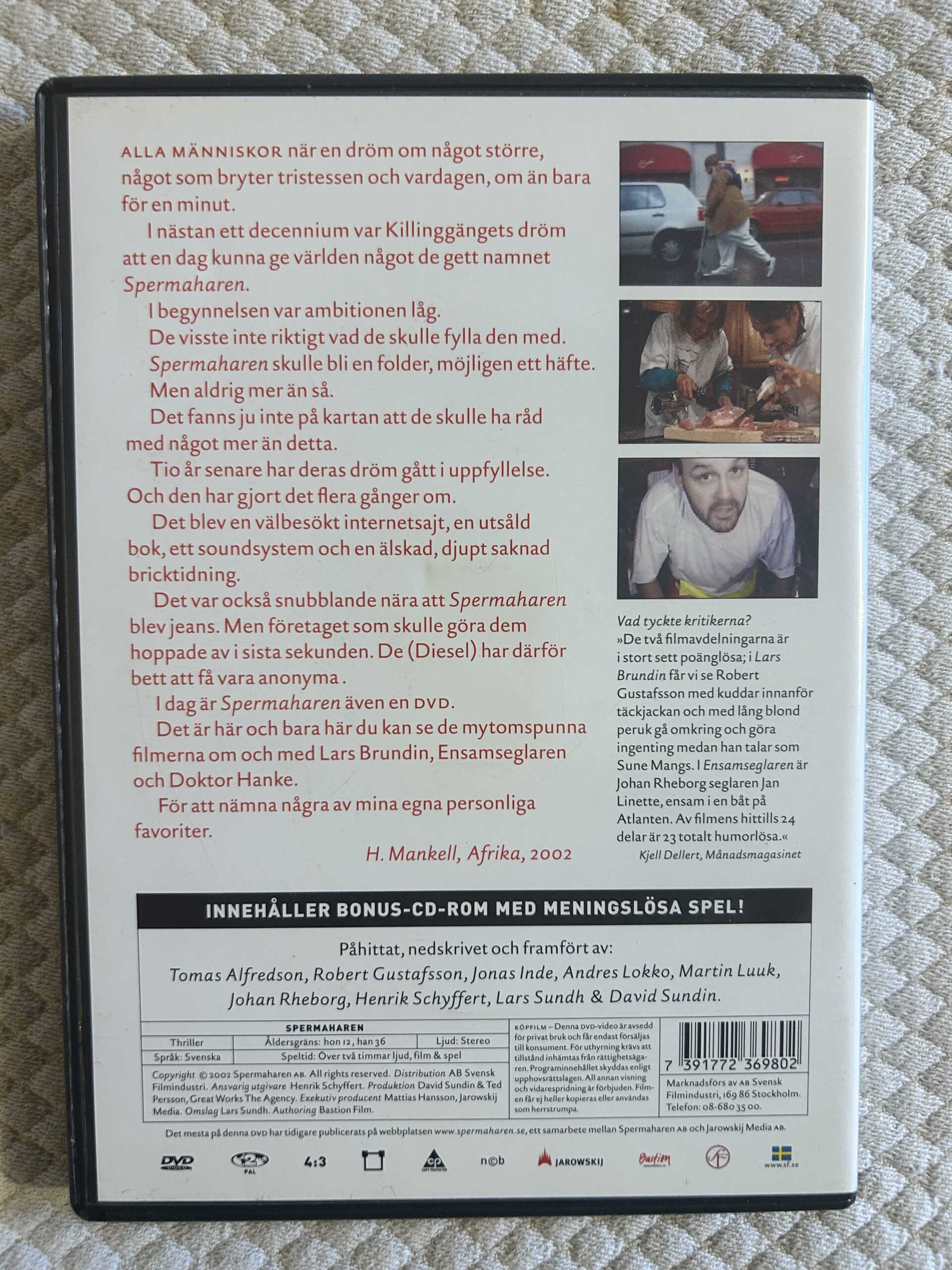 Spermaharen (2002) Thriller/Komedi DVD Region 2 PAL – Svensk Kultklassiker med Killinggänget - Bild 2