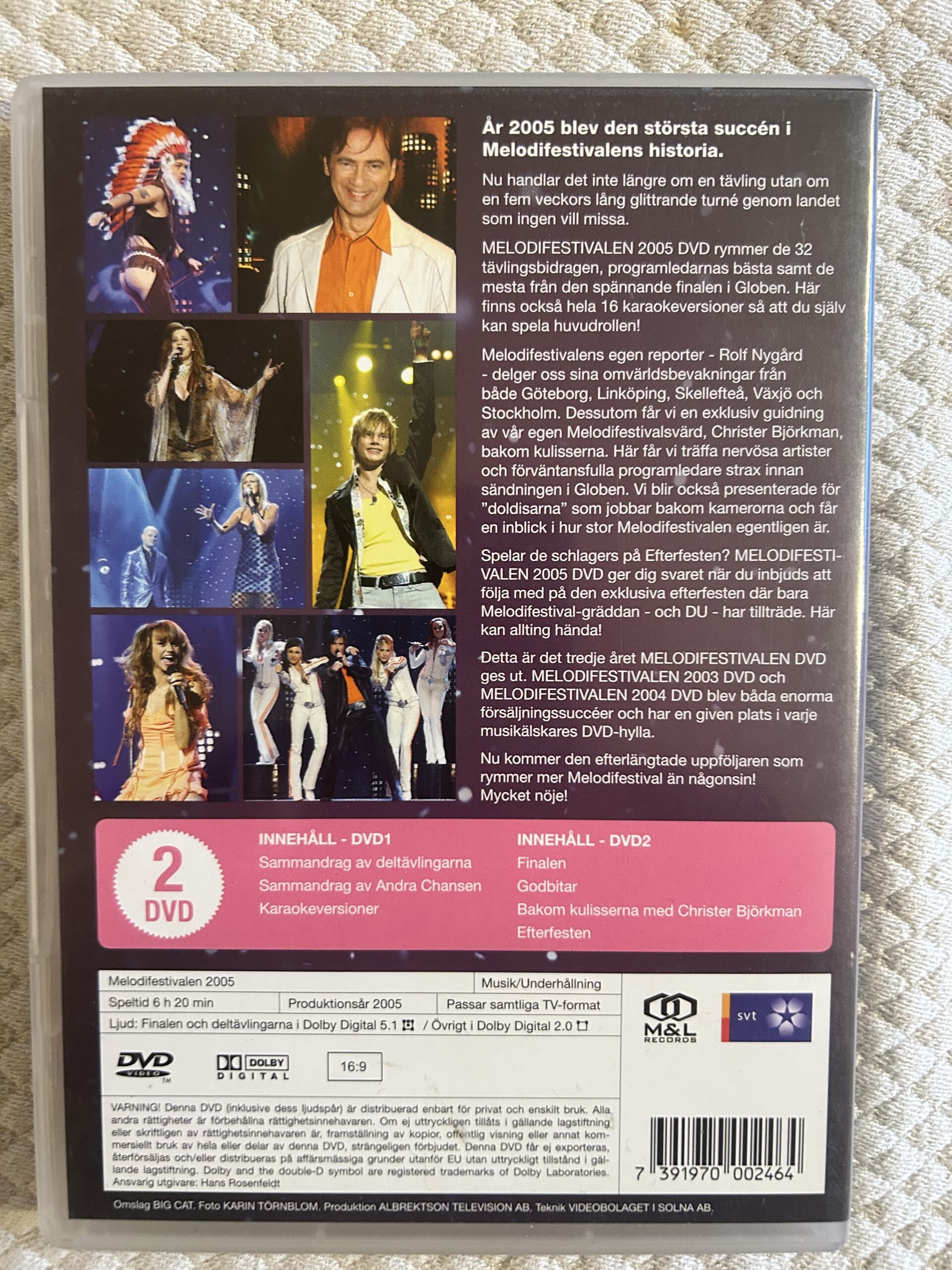 Melodifestivalen 2005 (2005) Musik & Underhållning DVD Region 2 PAL – Dubbel-DVD med alla 32 bidrag och finalen - Bild 2