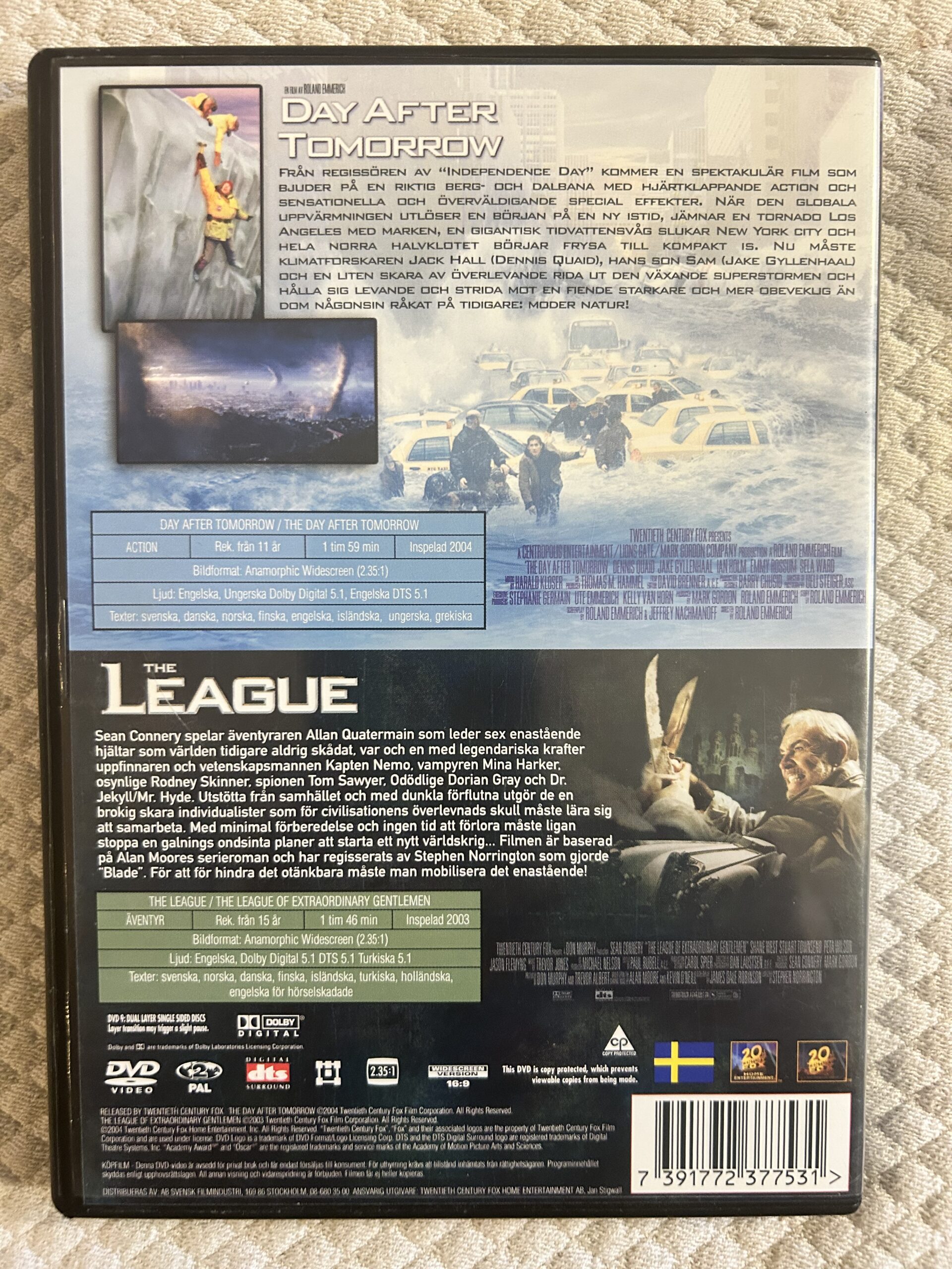 Day After Tomorrow (2004) Action / Katastroffilm DVD Region 2 PAL + The League (2003) Äventyr DVD Region 2 PAL - Bild 2