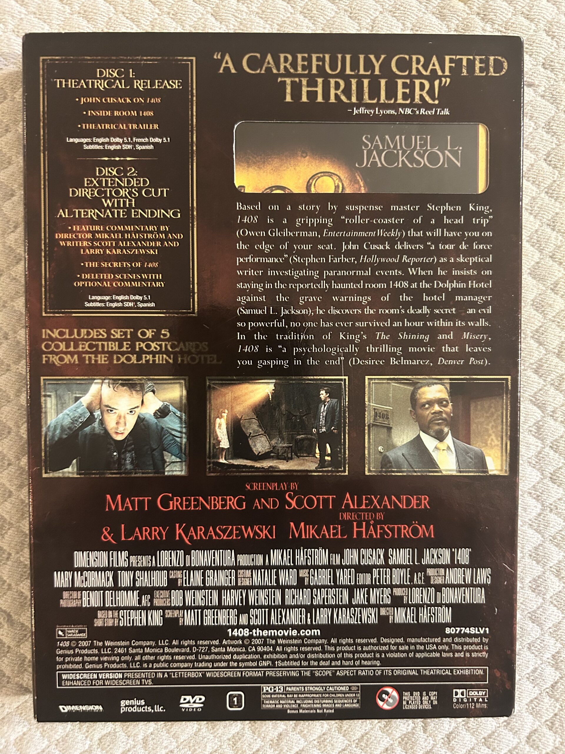 1408 (2007) Skräck/Thriller Region 1 DVD – Two-Disc Collector's Edition - Bild 2