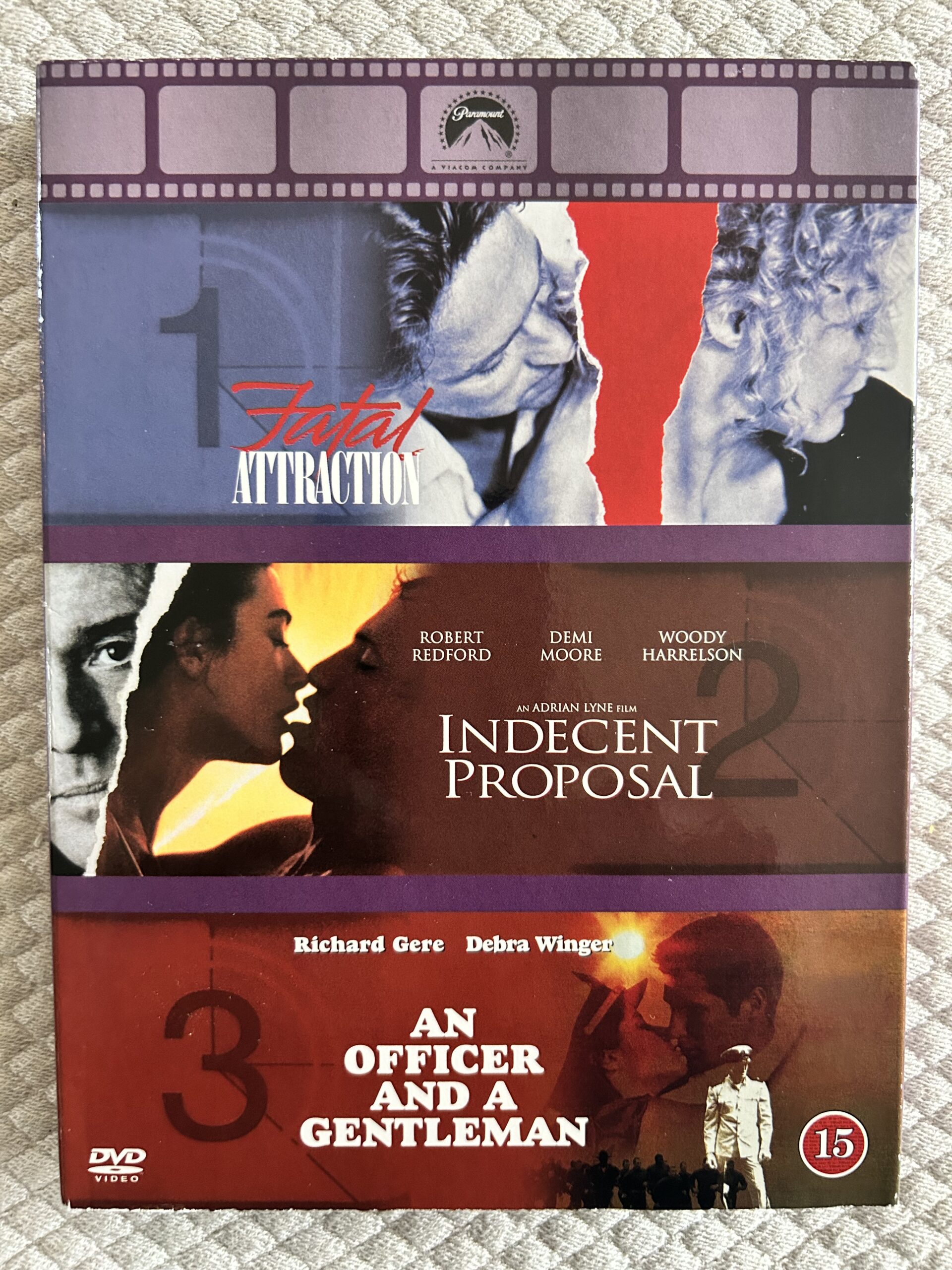Fatal Attraction / Indecent Proposal / An Officer and a Gentleman – DVD Box Set Romantik & Drama Collection Region 2