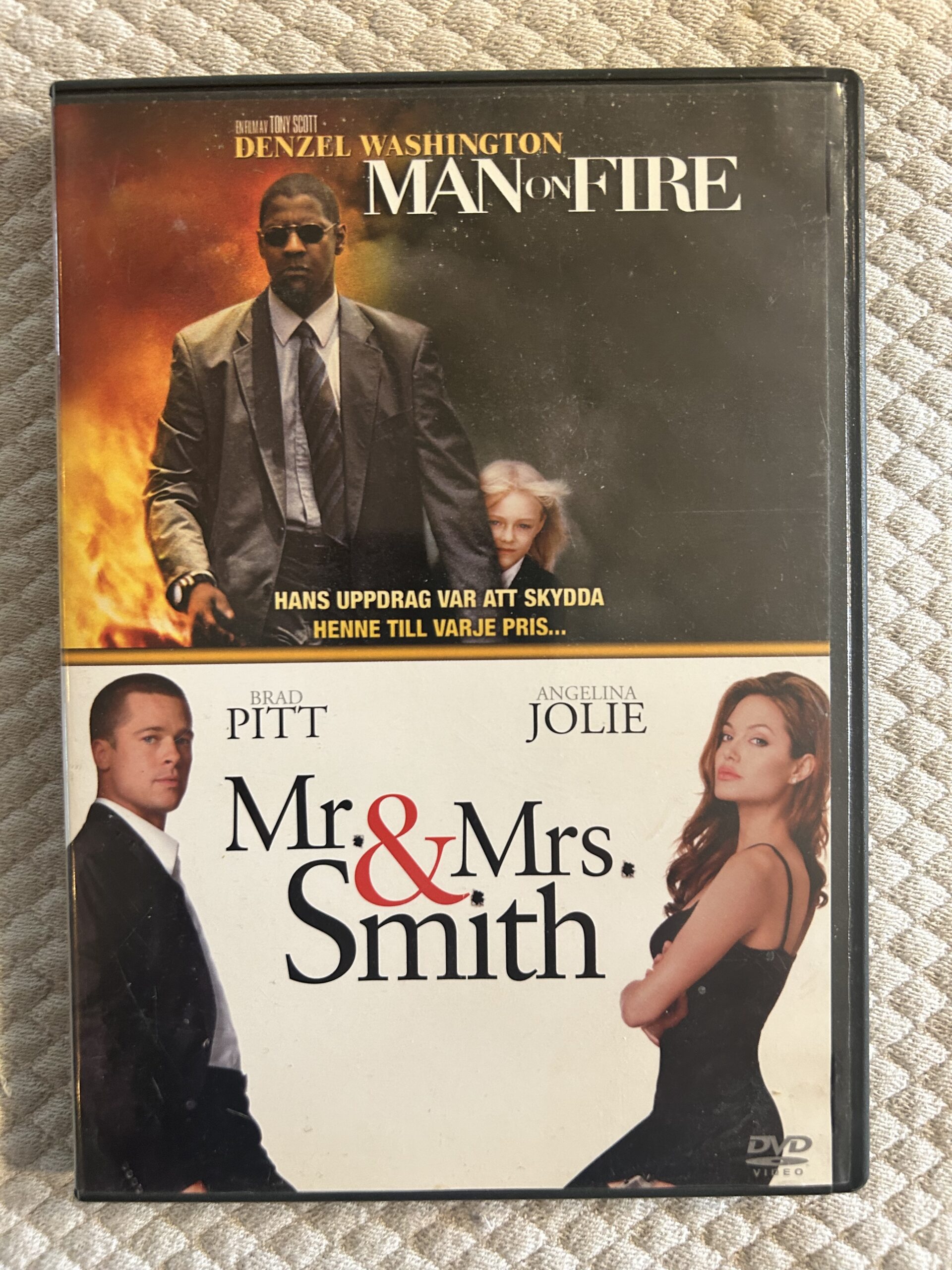 Man on Fire (2004) Action/Thriller & Mr. & Mrs. Smith (2005) Actionkomedi/Thriller – Region 2 PAL DVD