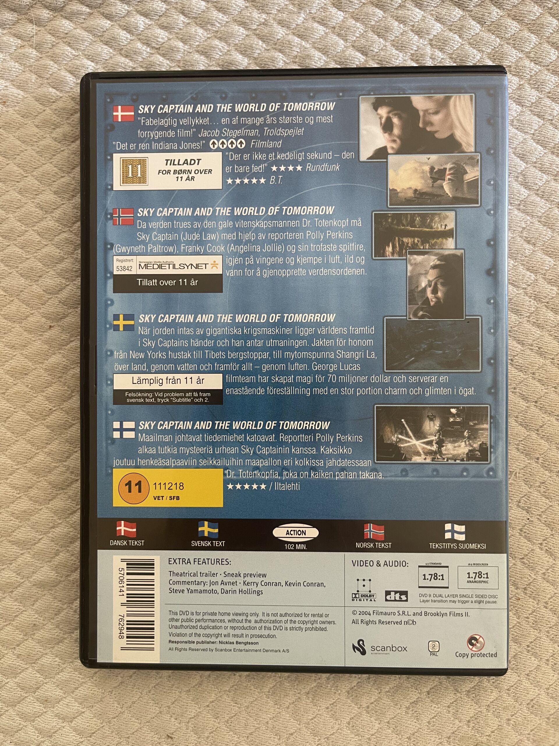 Sky Captain and the World of Tomorrow (2004) Action/Sci-Fi Äventyr DVD PAL Region 2 – Jude Law, Gwyneth Paltrow, Angelina Jolie - Bild 2